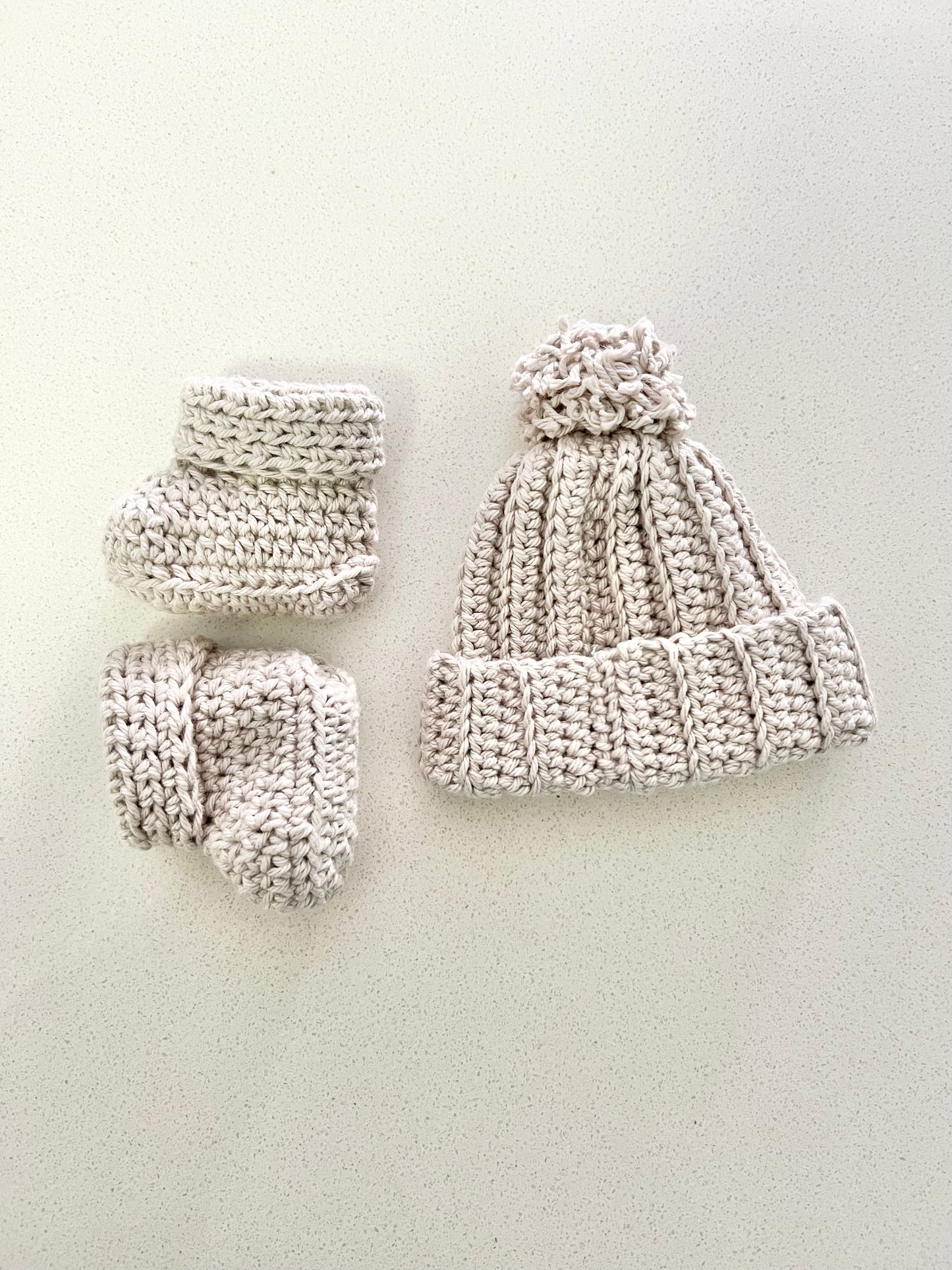 Newborn Booties and Beanie