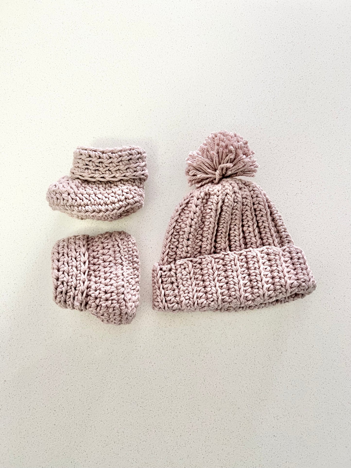 Newborn Booties and Beanie