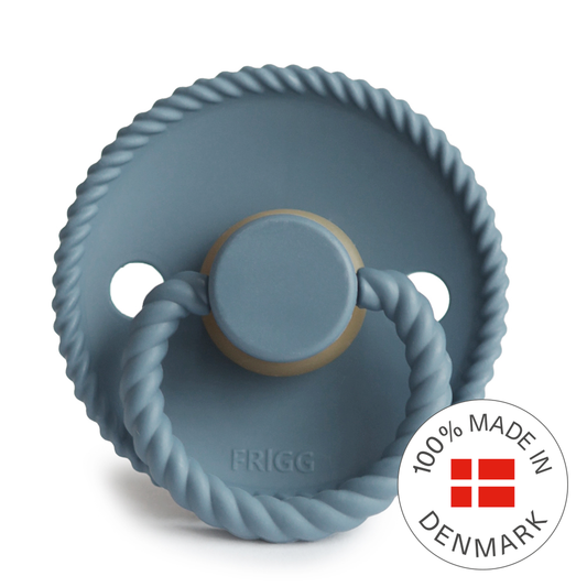 FRIGG Rope - Round Latex Pacifier - Stone Blue