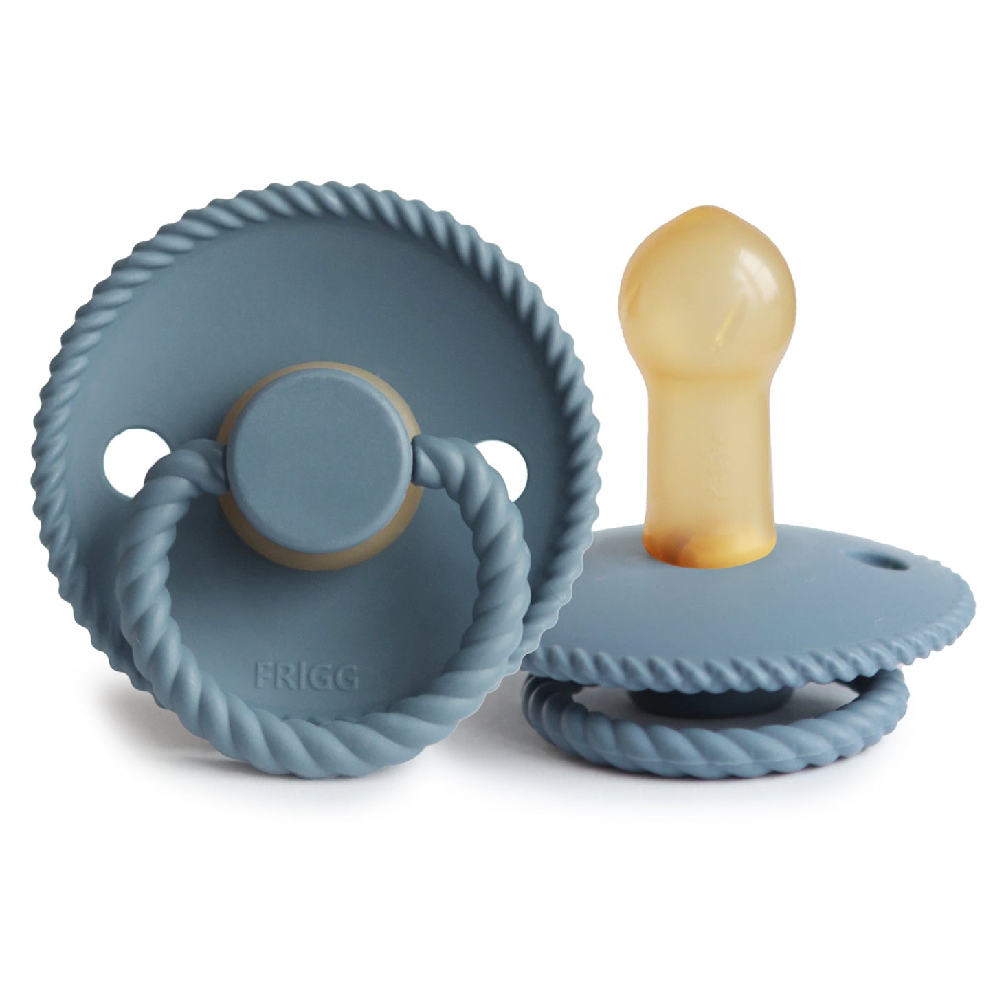 FRIGG Rope - Round Latex Pacifier - Stone Blue